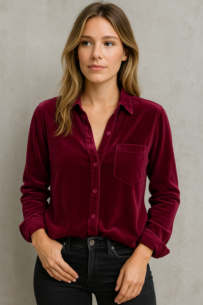 Kaya - Elegante Blusa de Terciopelo