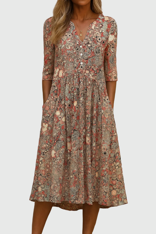 Harlow | Elegante vestido midi de cuello en V