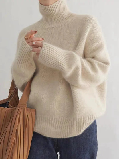 Alecia | Suéter de Cachemira Lujo para Mujeres con Cuello Alto | Elegancia Atemporal