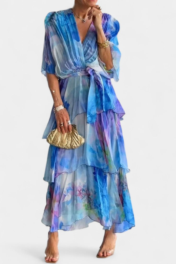 Carol Vestido Maxi Floral Acuarela