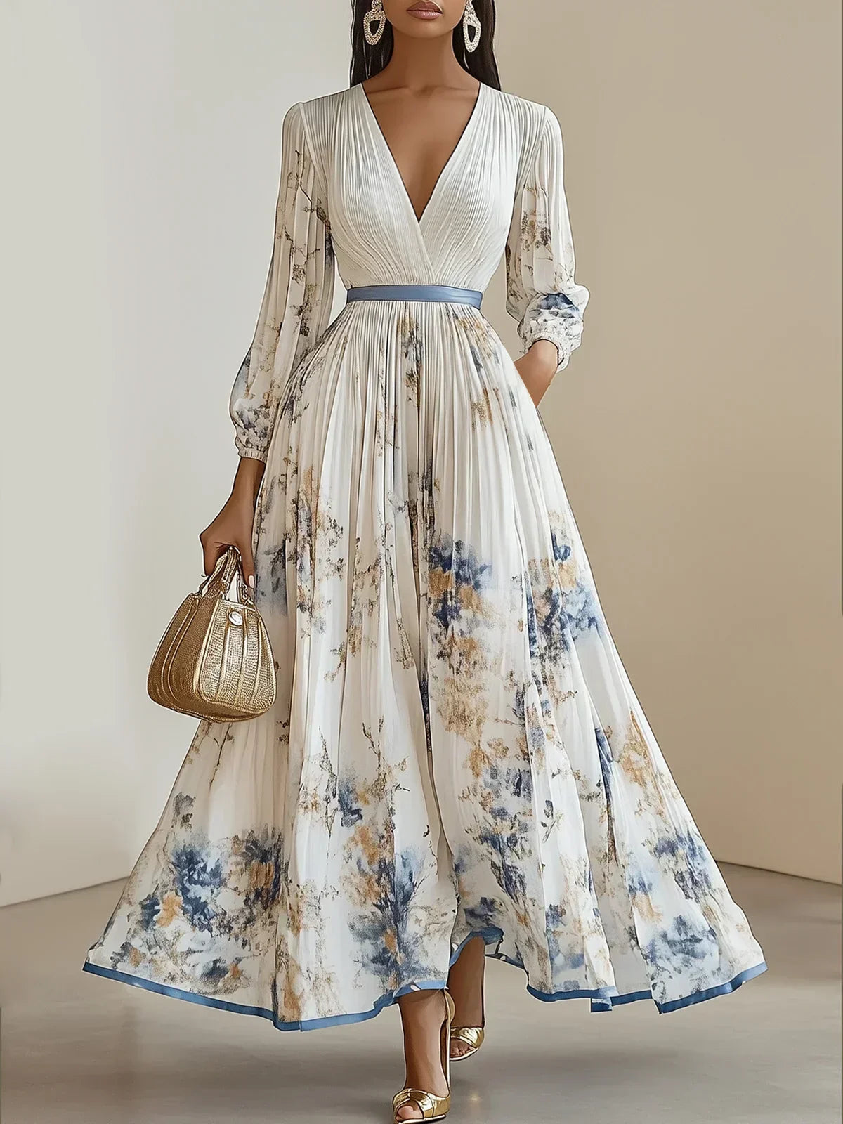 Bristol - Vestido Maxi Bohemio de Patches Florales