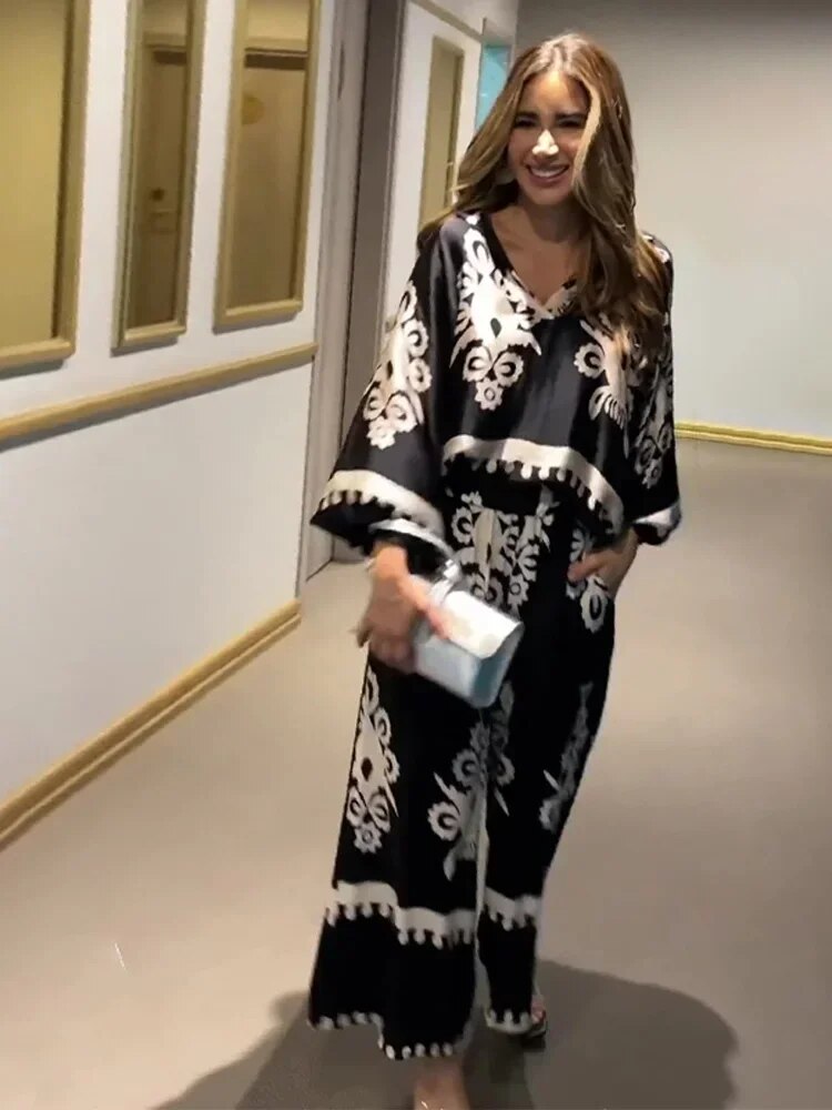 MILANI – CONJUNTO DE PANTALONES CON ESTAMPADO IRREGULAR