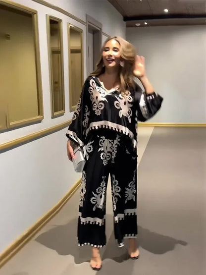 MILANI – CONJUNTO DE PANTALONES CON IMPRESIÓN IRREGULAR