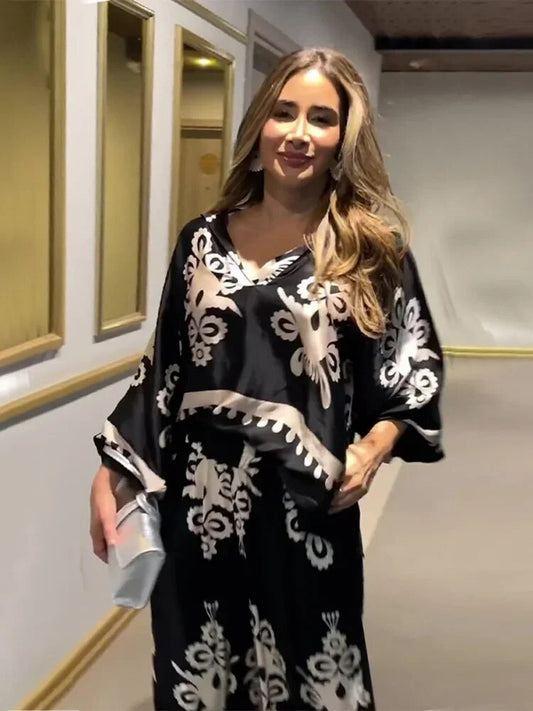 MILANI – CONJUNTO DE PANTALONES CON ESTAMPADO IRREGULAR