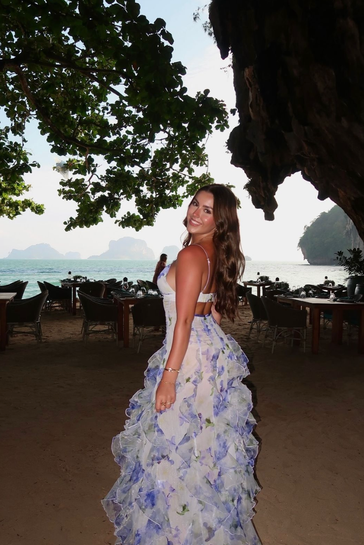 ODESSA – VESTIDO MAXI CON VOLANTES Y TIRANTES TENDENCIALES