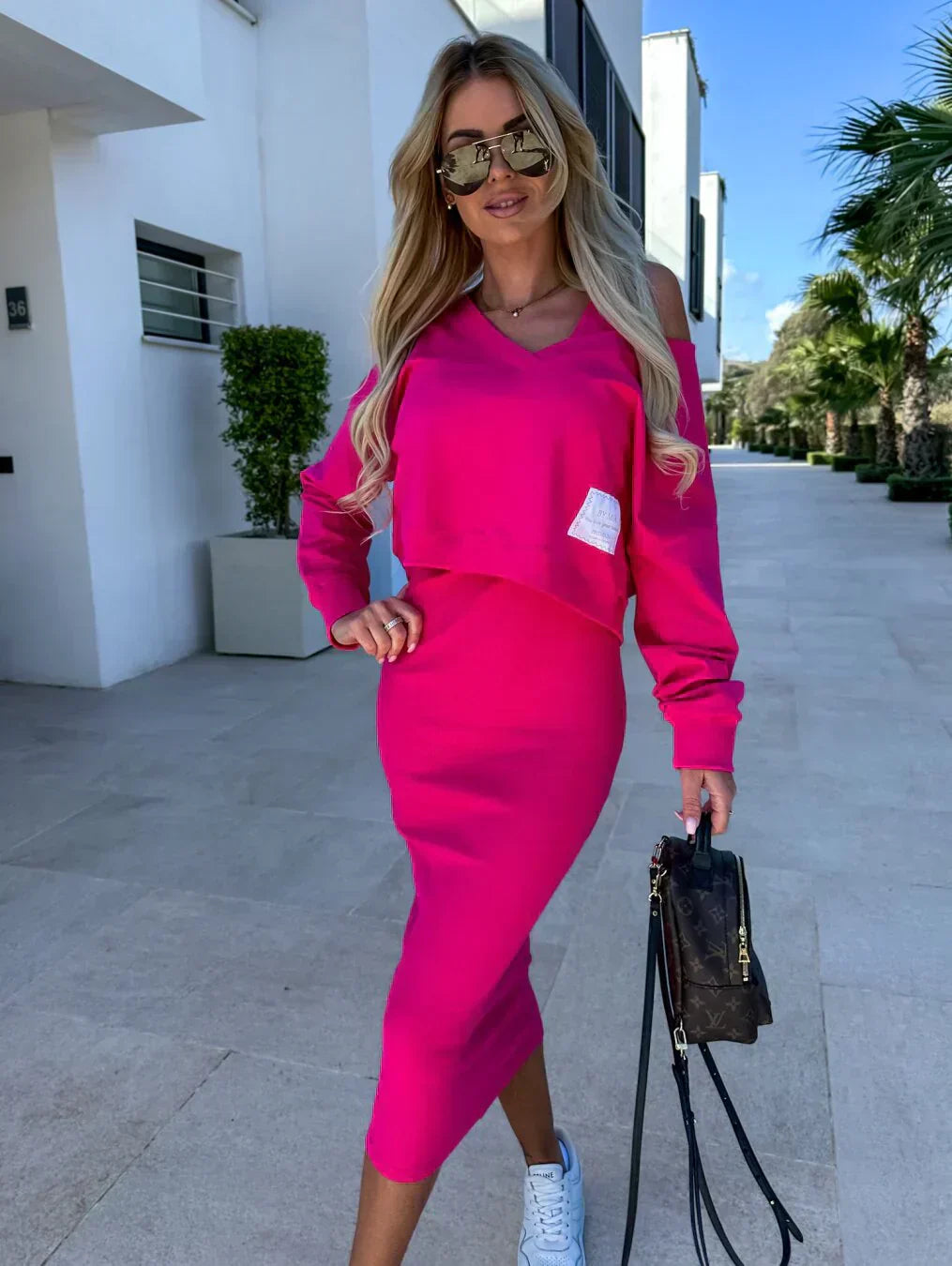 ONDINE – CONJUNTO DE VESTIDO DE PUNTO ELEGANTE
