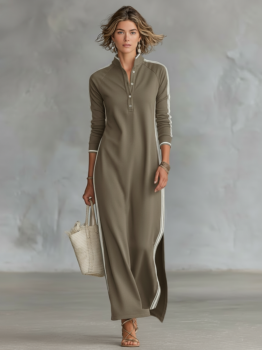 Elara | Vestido Maxi de Sudadera Minimalista