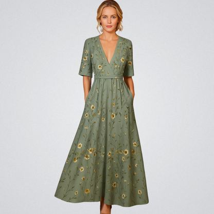 Elisa - Vestido Maxi Elegante con Flores