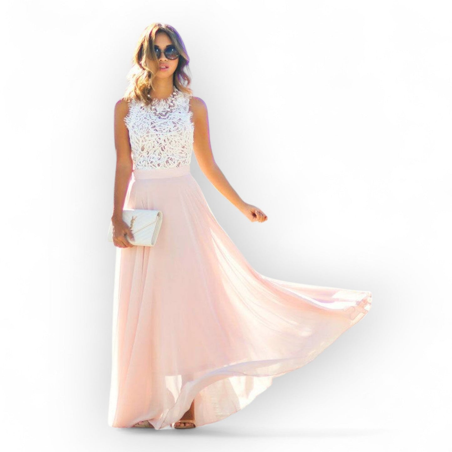 Vezza - Vestido de Verano Elegante Hecho de Encaje