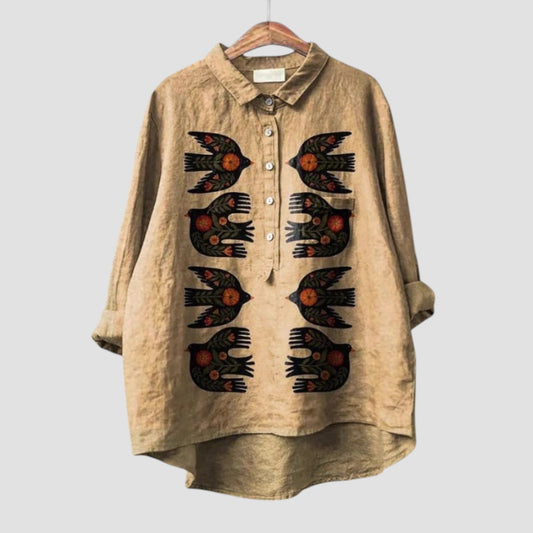 Avynna™ | 2025 – Blusa Bordada con Aves