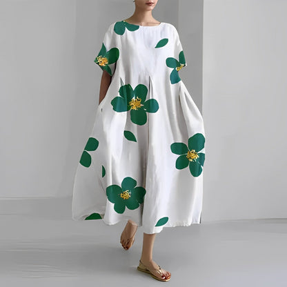 Daisy - Vestido Maxi Suelto de Gran Onda Retro