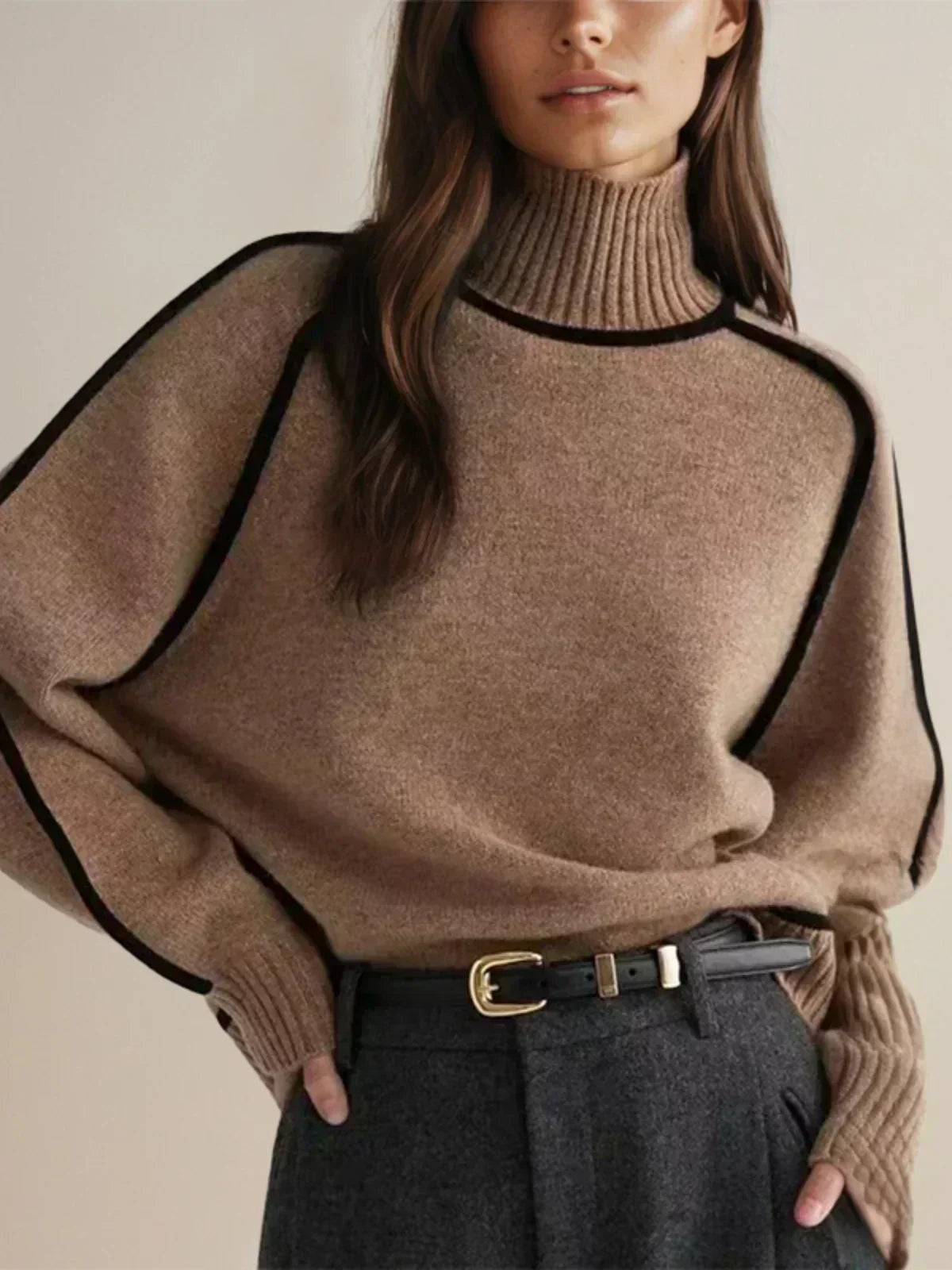 Donna | Suéter Elegante de Cuello Alto