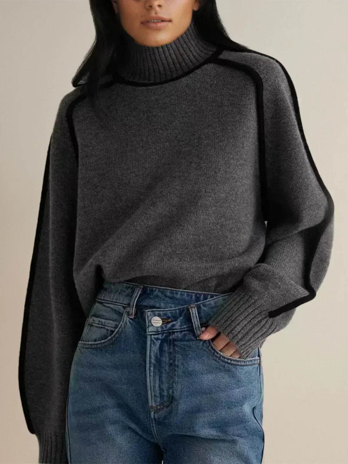 Donna | Suéter Elegante de Cuello Alto