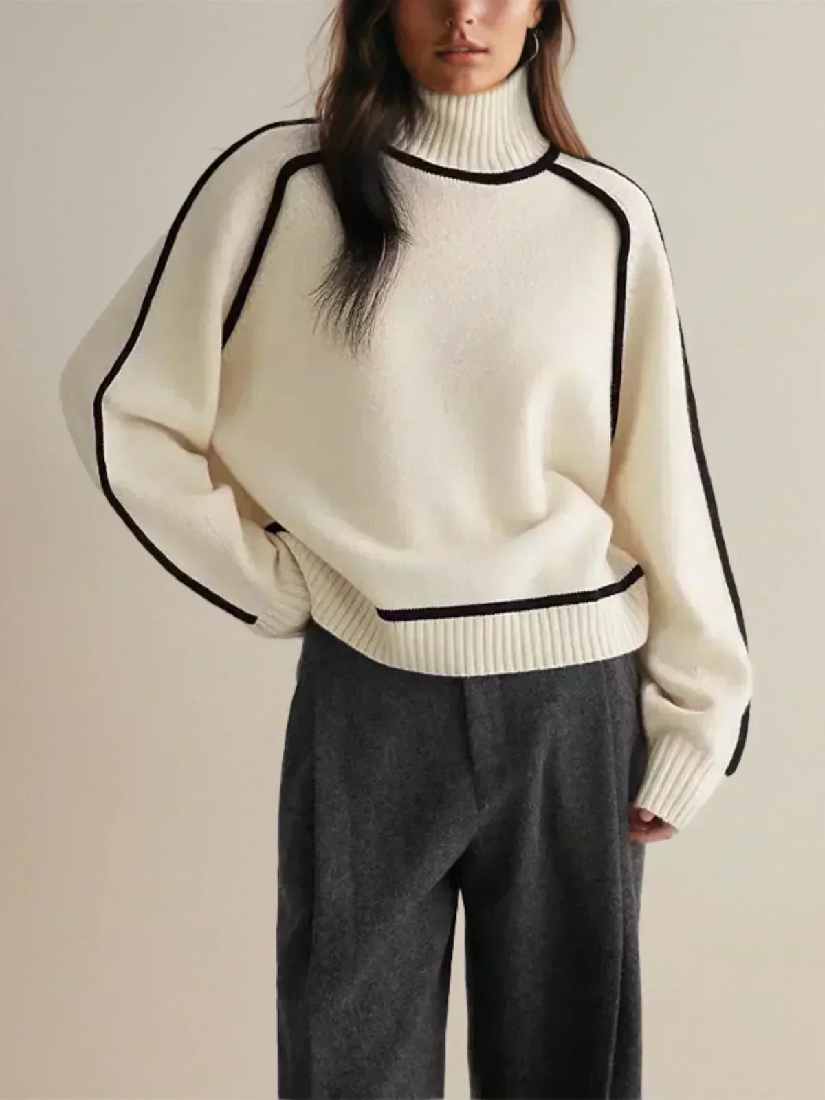Donna | Suéter Elegante de Cuello Alto