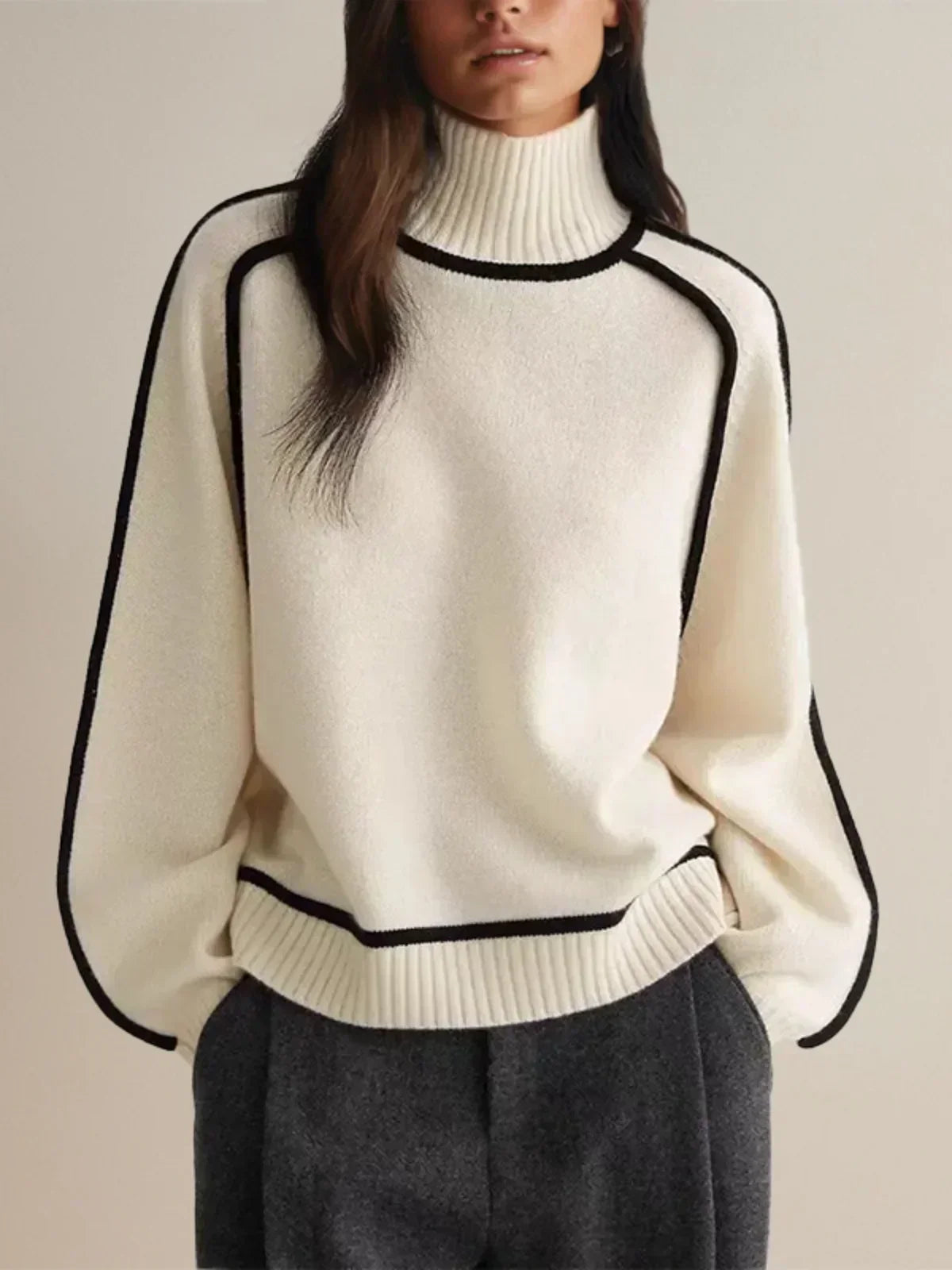 Donna | Suéter Elegante de Cuello Alto