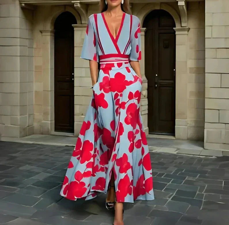 Joanna | Elegante Vestido Envoltura de Pétalos