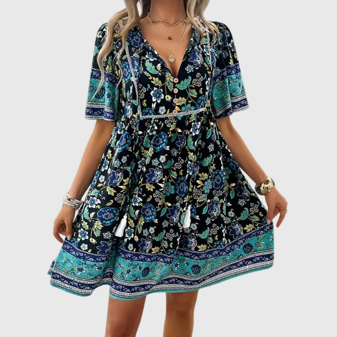 Kristie | Vestido Mini Floral Elegante