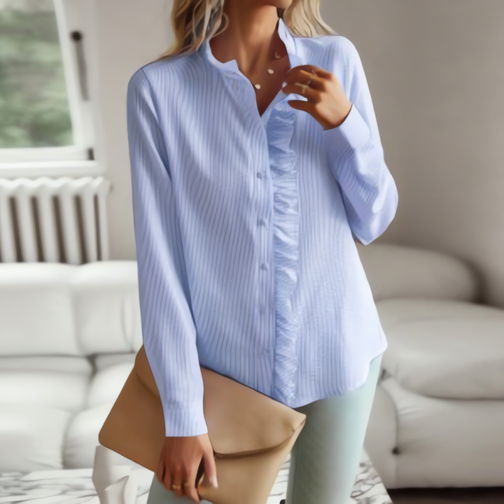 Grace – Blusa con Botones y Volantes