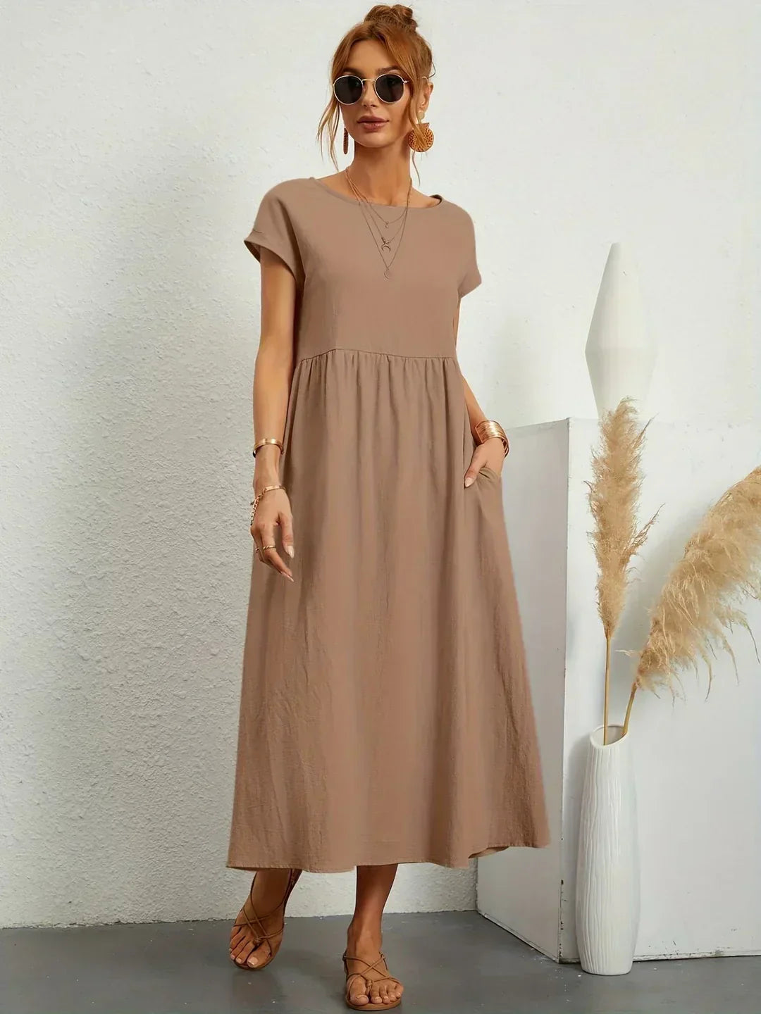 Gabrielle™ — Vestido midi fluido elegancia atemporal