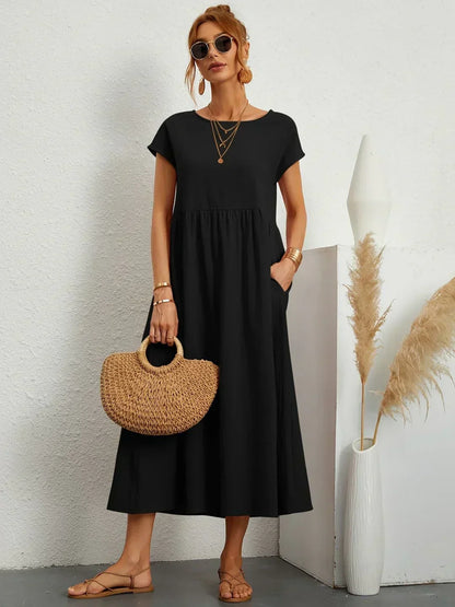 Gabrielle™ — Vestido midi fluido elegancia atemporal