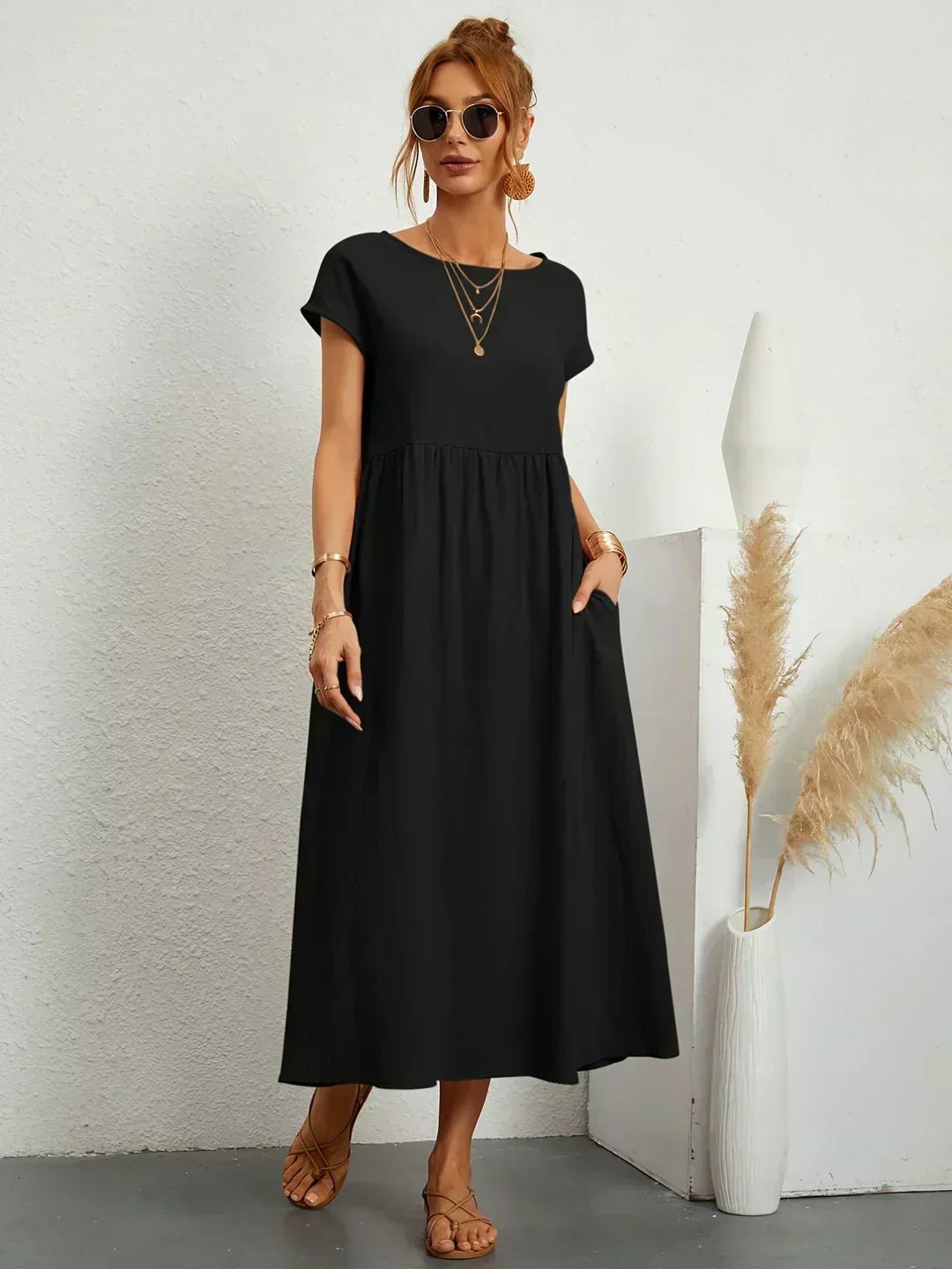 Ursina™ | Vestido Midi Fluido.