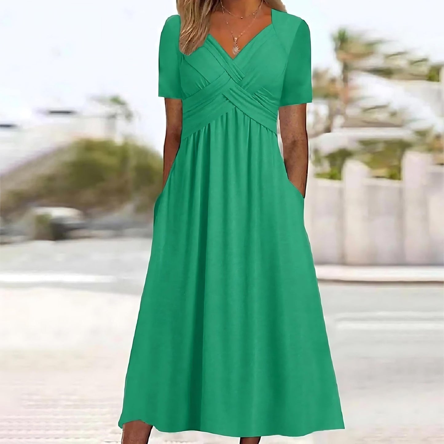 Elisa ™ | Vestido midi elegante con control de abdomen favorecedor