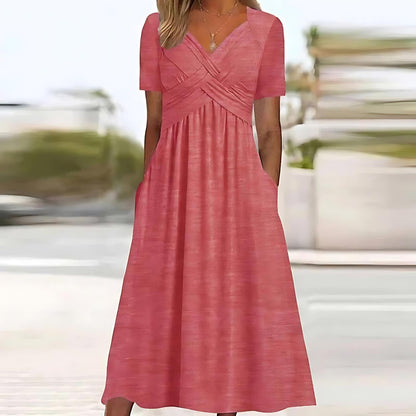 Elisa ™ | Elegante vestido midi con control de abdomen favorecedor