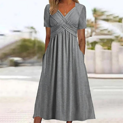 Elisa ™ | Vestido midi elegante con control de abdomen favorecedor