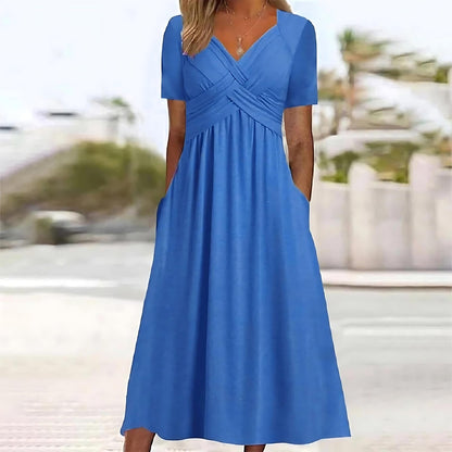 Elisa ™ | Elegante vestido midi con control de abdomen favorecedor