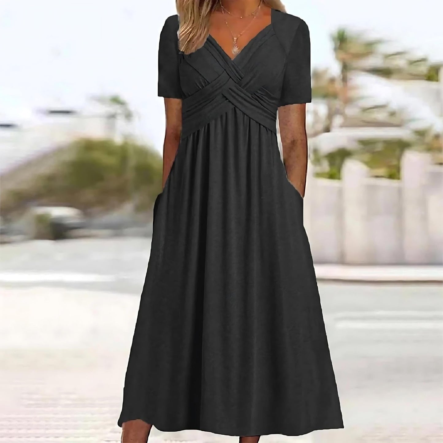 Elisa ™ | Vestido midi elegante con control de abdomen favorecedor