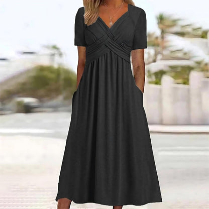 Elisa ™ | Elegante vestido midi con control de abdomen favorecedor