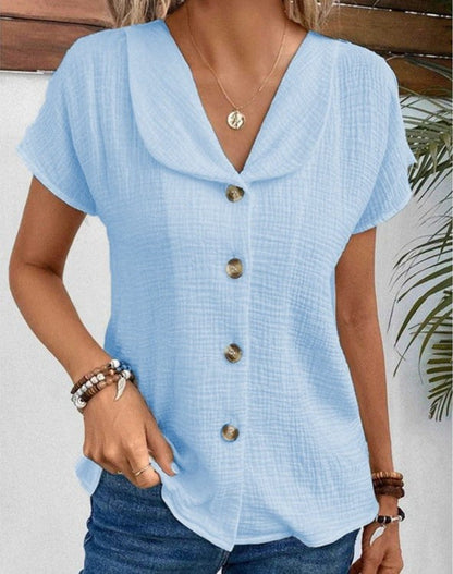 Ellen | Top con collar y botones