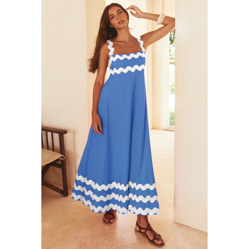 Wrenley - Vestido Maxi Boho de Cuello Desgarrado