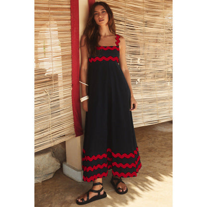 Wrenley - Vestido Maxi Boho de Cuello Desgarrado