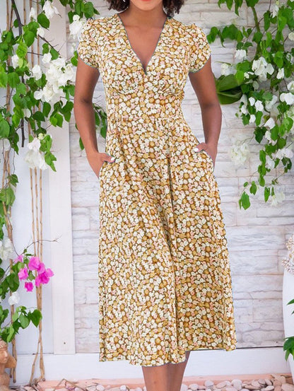 Fienna – Vestido Midi con Botones en el Frente