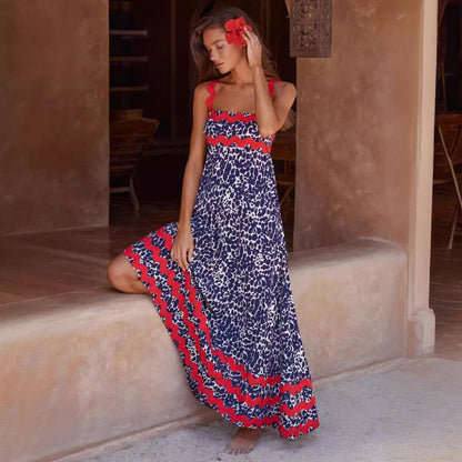 Wrenley - Vestido Maxi Boho con Escote Cortado