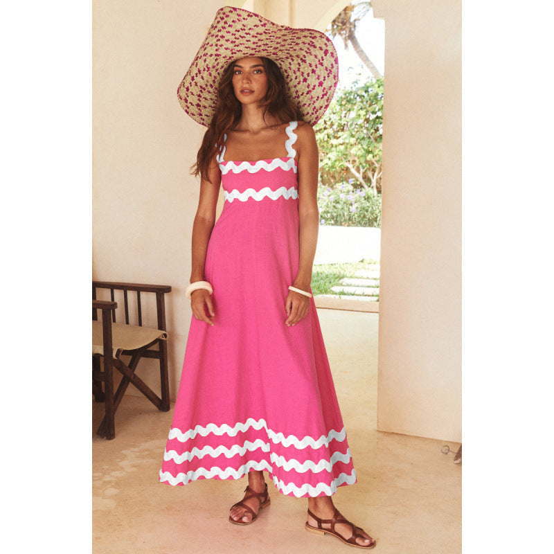 Wrenley - Vestido Maxi Boho con Escote Cortado
