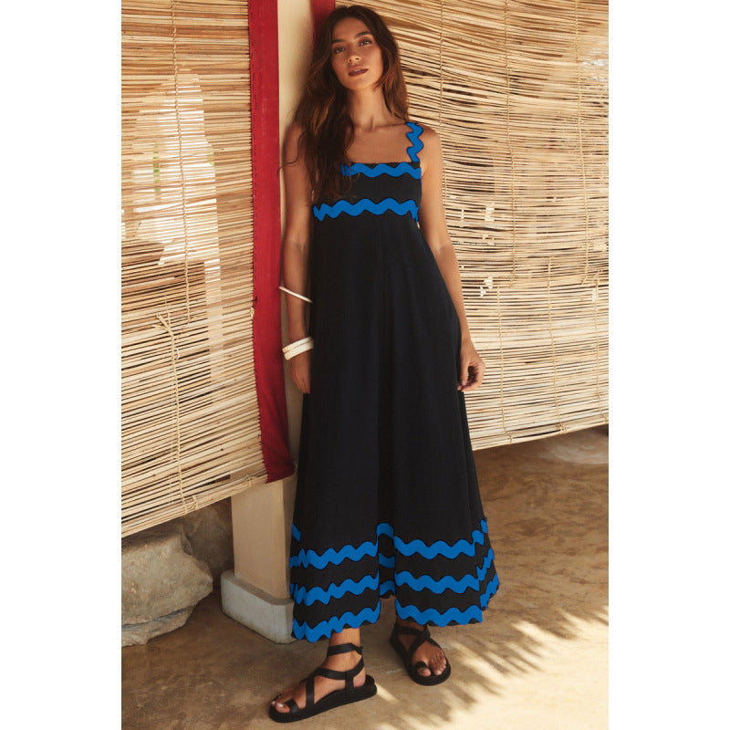 Wrenley - Vestido Maxi Boho con Escote Cortado