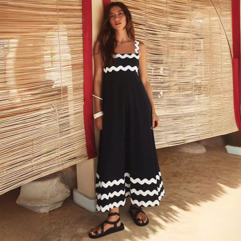 Wrenley - Vestido Maxi Boho con Escote Cortado
