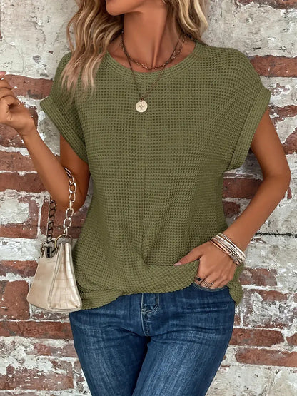 Tegan – Camiseta Casual de Punto en Tejido de Panal