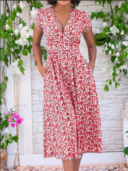 Fienna – Vestido Midi con Botones en la Parte Frontal