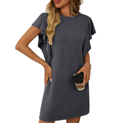 Ursula – Vestido Recto con Mangas Volantes
