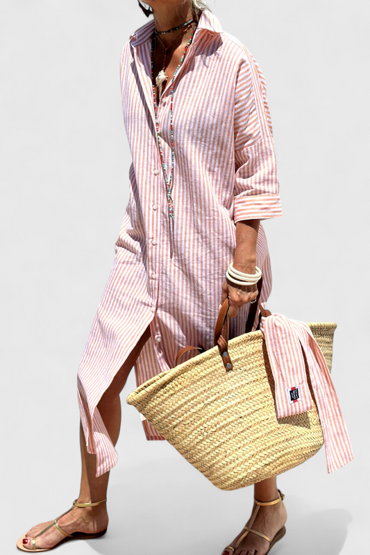 Sherlyn Vestido Camisero de Rayas con Estilo Atemporal
