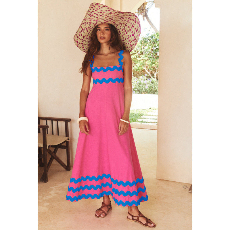 Wrenley - Vestido Maxi Boho de Cuello Desgarrado