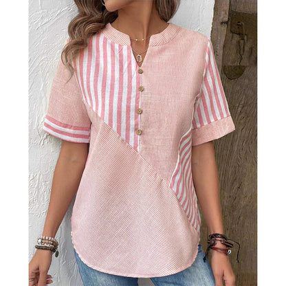 Abby – Blusa de Botones a Rayas