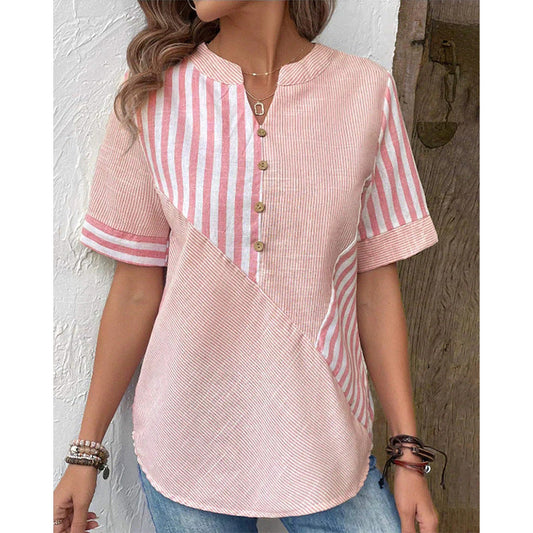 Abby – Blusa de Botones a Rayas