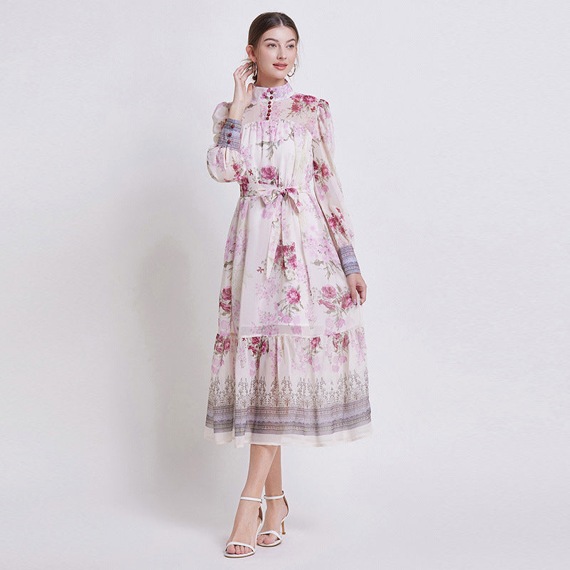 Sarah | Vestido de Chiffon Floral Elegante