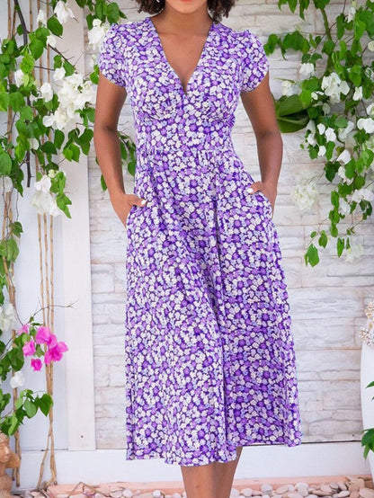 Fienna – Vestido Midi con Botones en la Parte Frontal