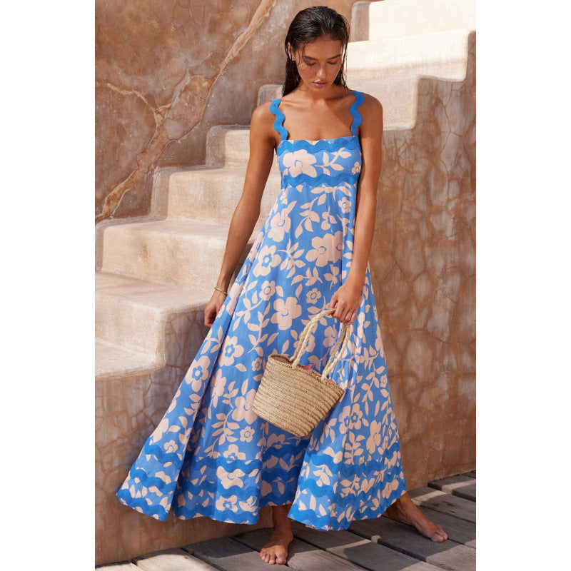 Wrenley - Vestido Maxi Boho con Escote Cortado