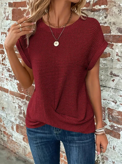 Tegan – Camiseta Casual de Punto en Tejido de Panal